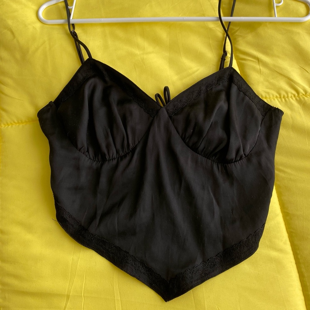 small black lace handkerchief top